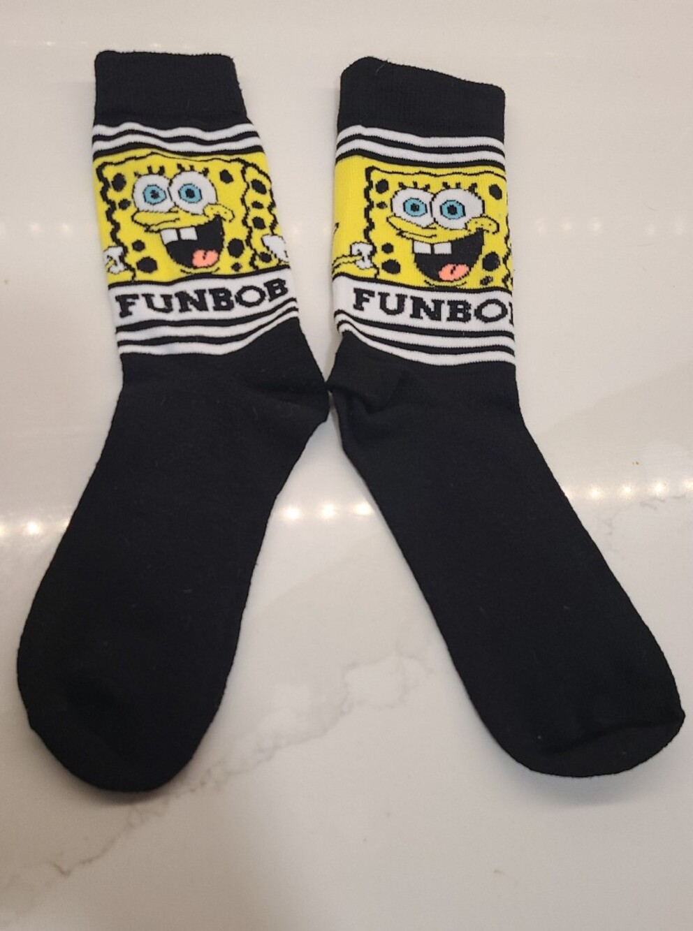 Funbob Spongebob Socks - Black And Yellow